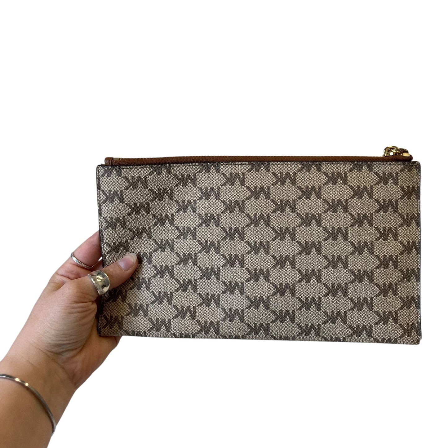 Wristlet Designer By Michael Kors In Tan, Size:Large