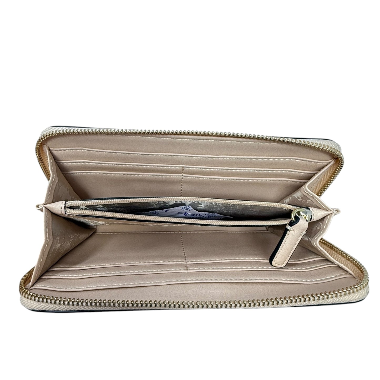 Peeking Karl Maybelle Continental Zip Around Wallet Designer By Karl Lagerfeld, Size: Large