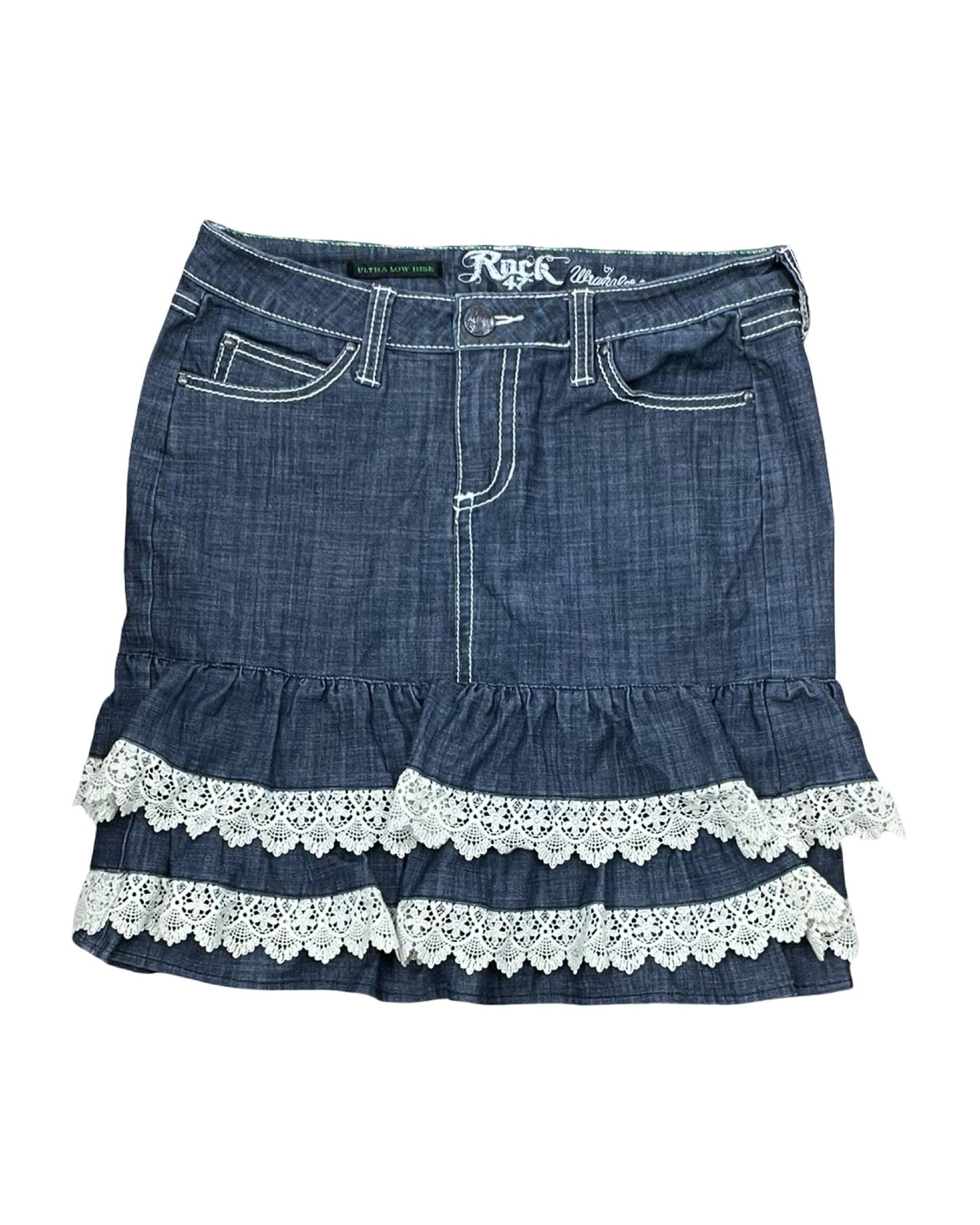 Skirt Mini & Short By Wrangler In Blue Denim, Size:4