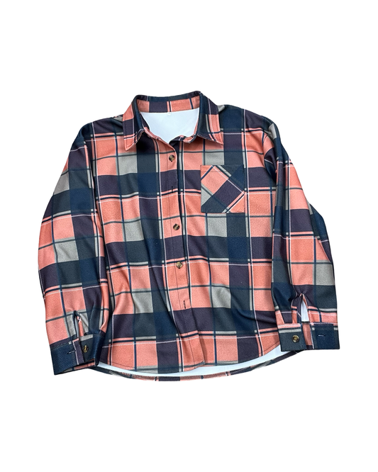 Jacket Shirt By Clothes Mentor In Blue & Orange, Size:Xl
