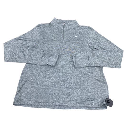 Athletic Top Ls Collar By Nike In Grey, Size:L