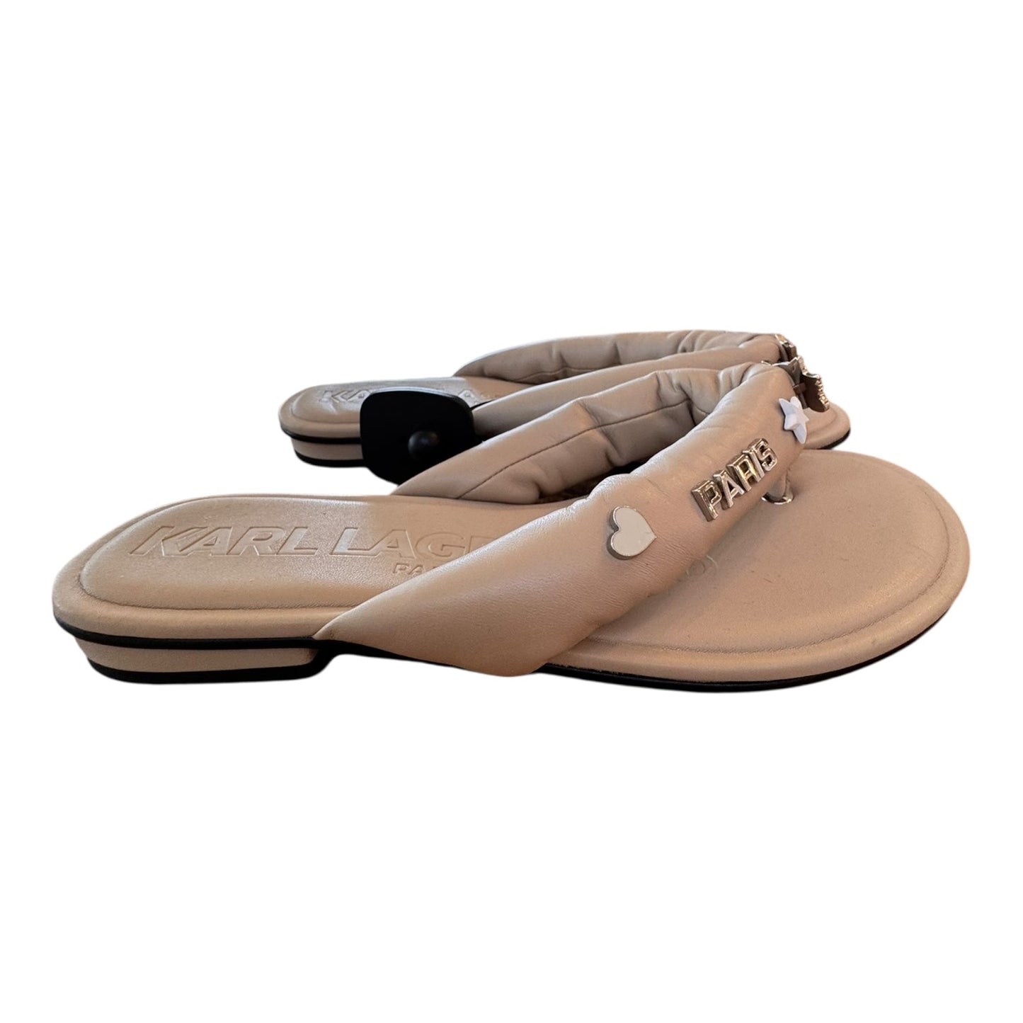Sandals Designer By Karl Lagerfeld In Tan, Size:8.5