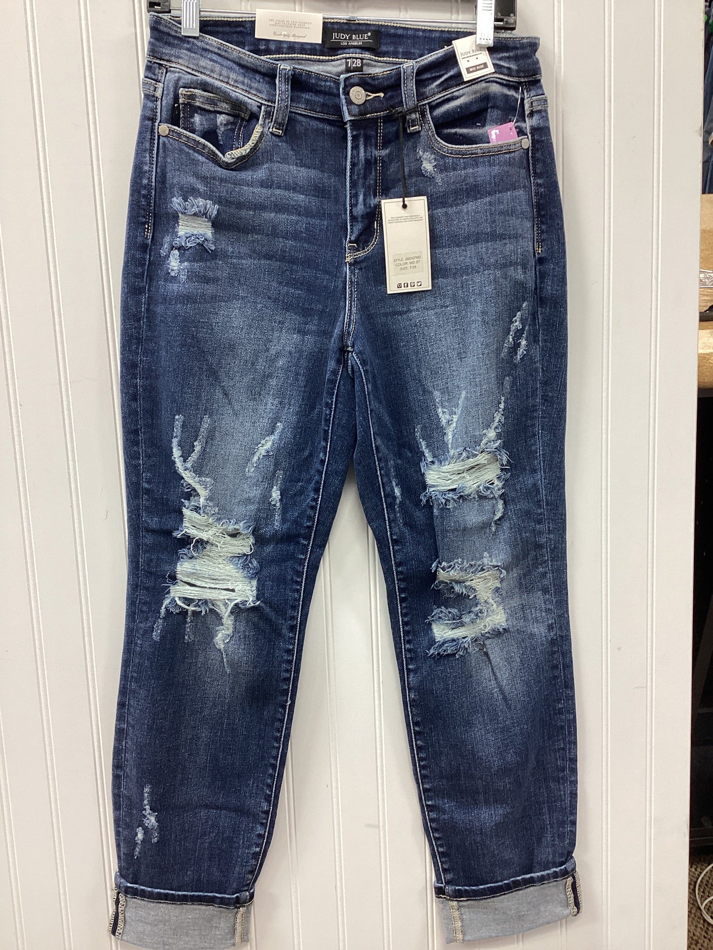 Jeans Boyfriend By Judy Blue In Blue Denim, Size:6