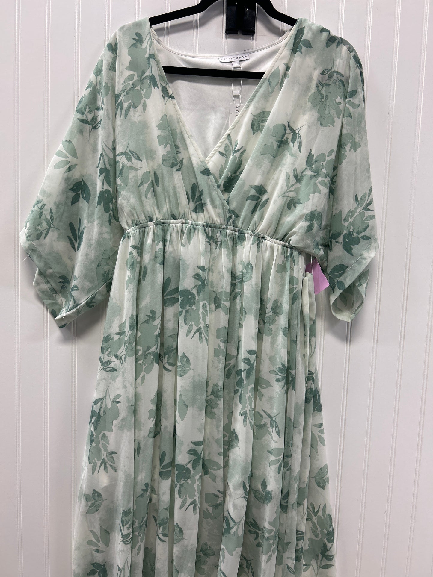 Dress Casual Maxi By Baltic Born In Green & White, Size:L