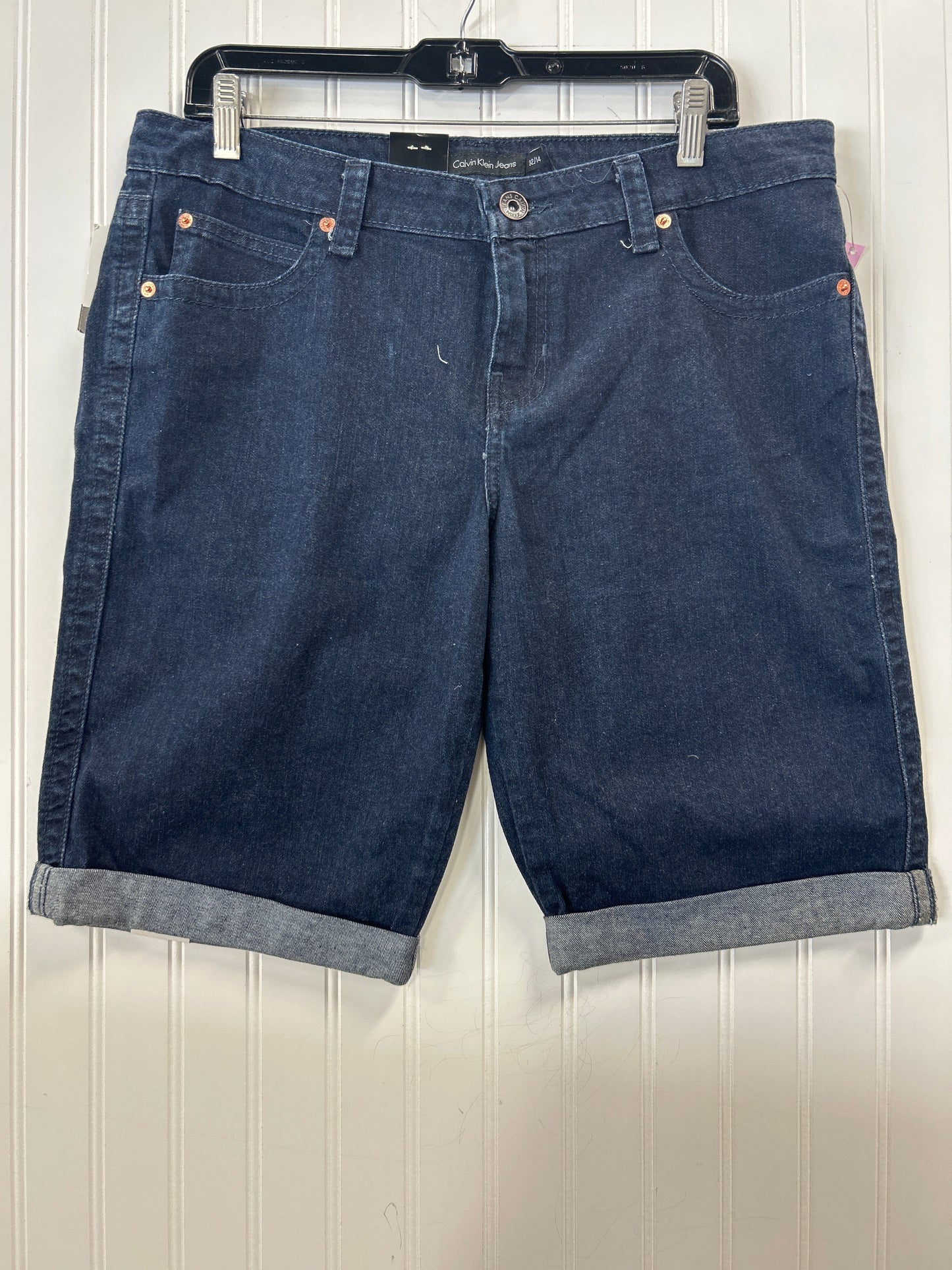 Shorts By Calvin Klein In Blue Denim, Size:14