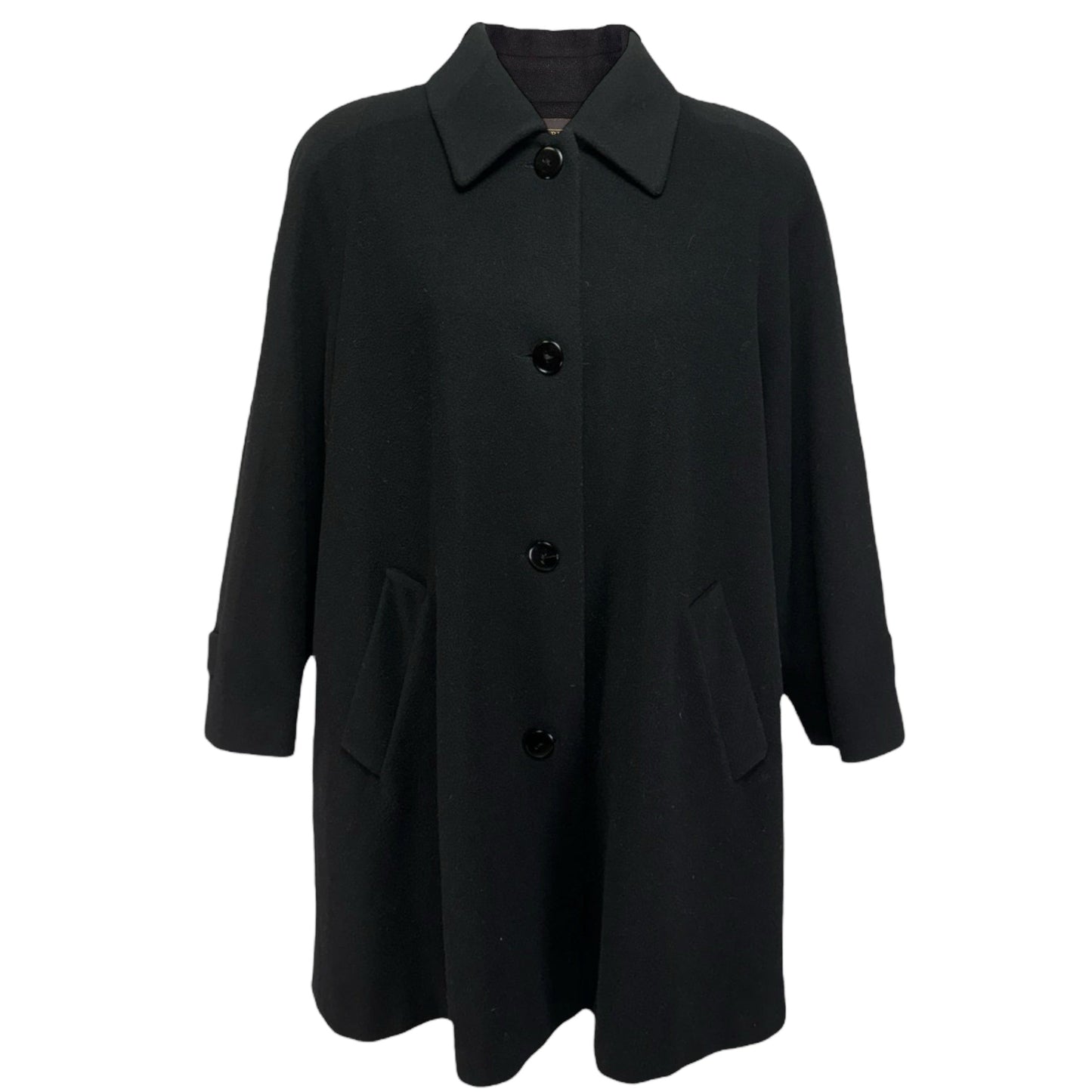 Coat Wool Vintage By Kristin Blake In Black, Size: L