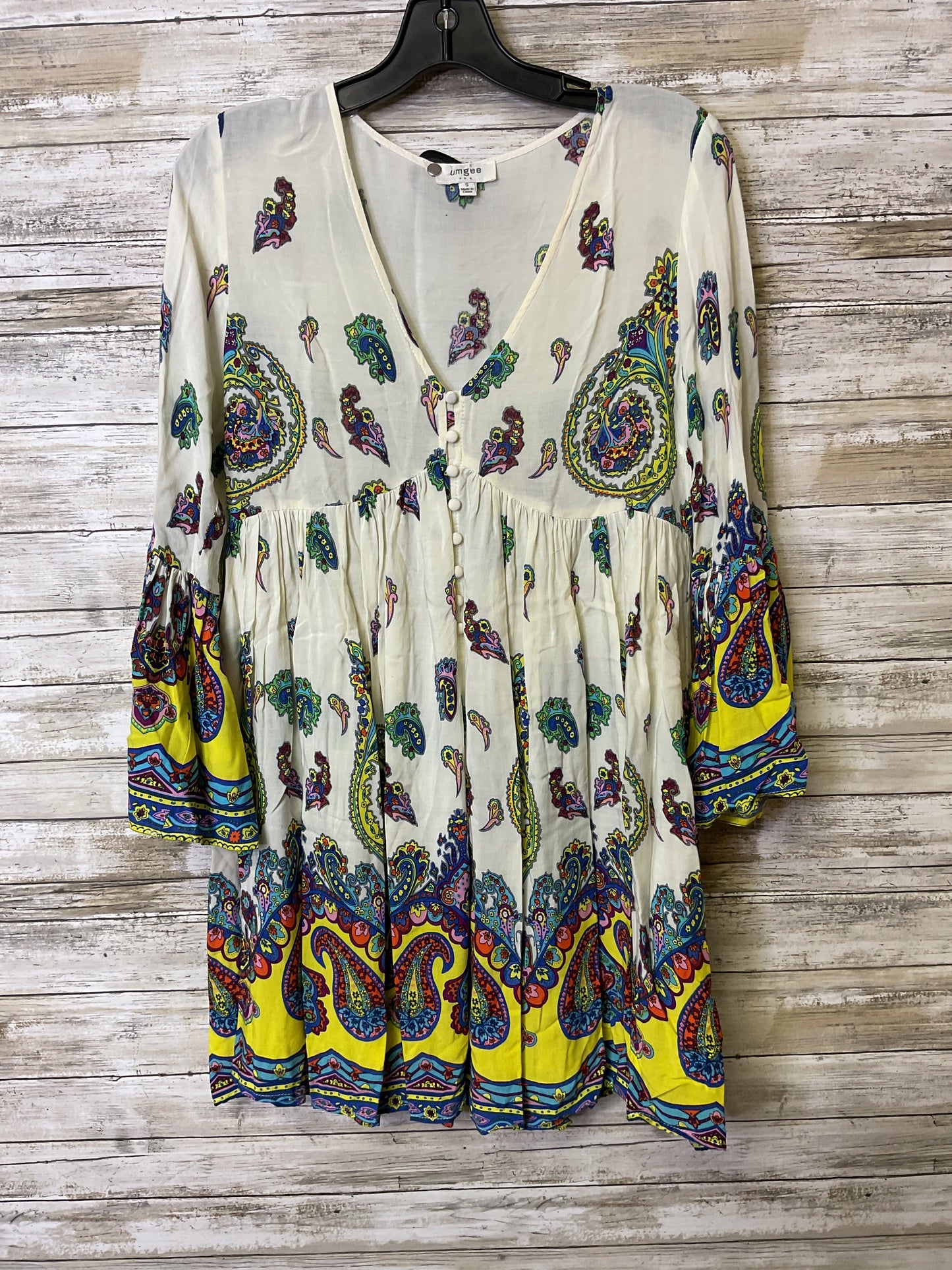 Dress Casual Short By Umgee In Cream & Green, Size:S