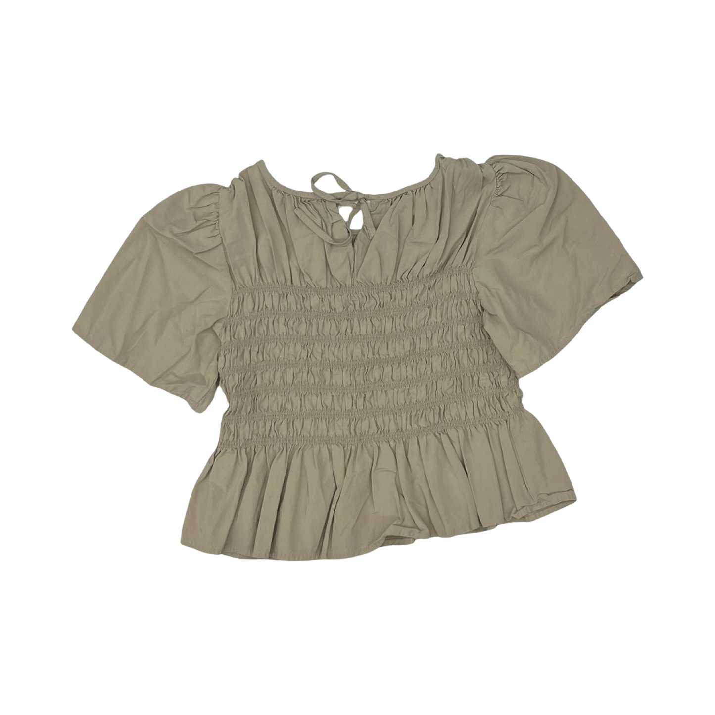 Blouse Ss By Clothes Mentor In Tan, Size:S