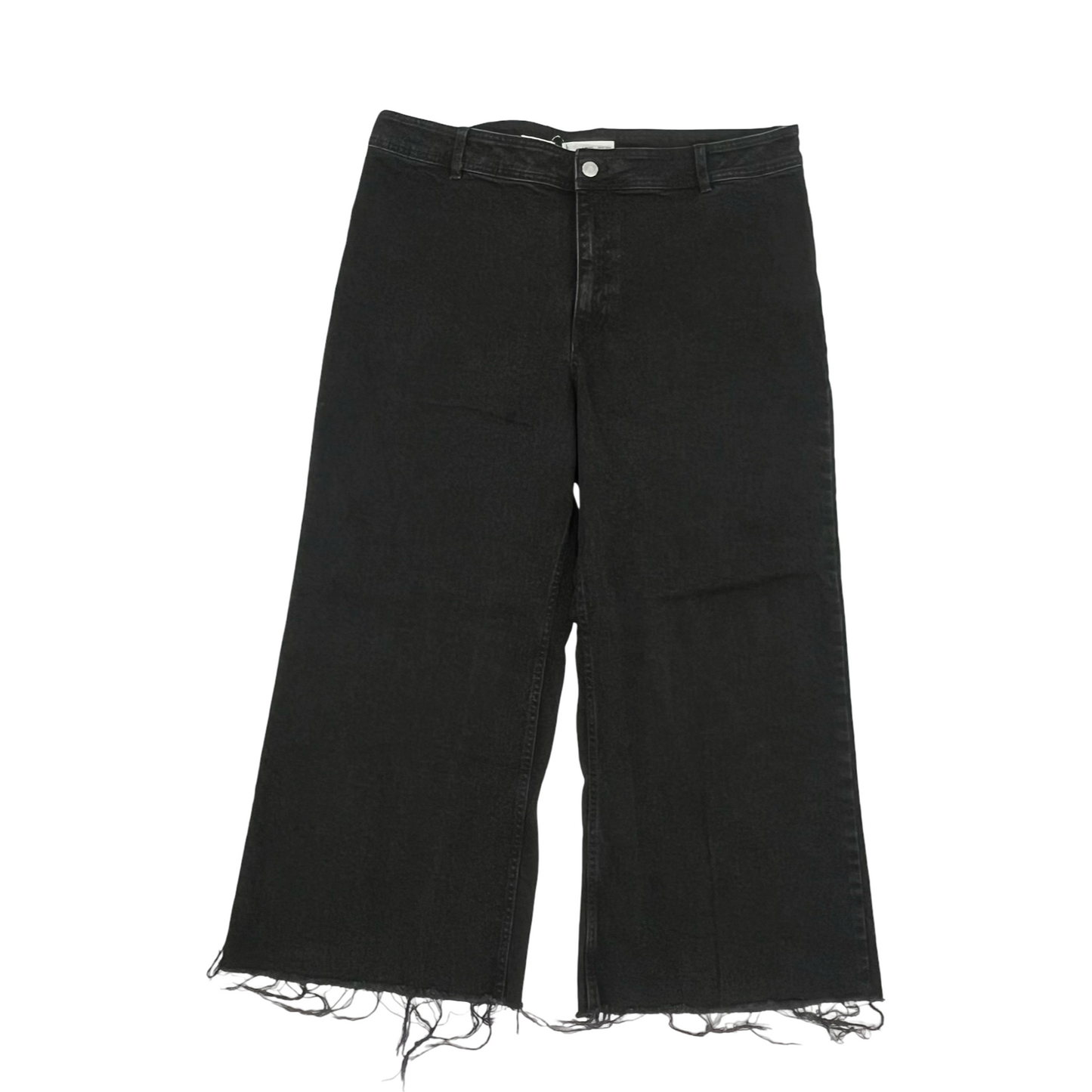 Jeans Wide Leg By Mng In Black Denim, Size:18