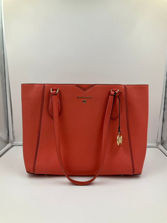 Handbag Designer By Michael Kors In Coral, Size:Large