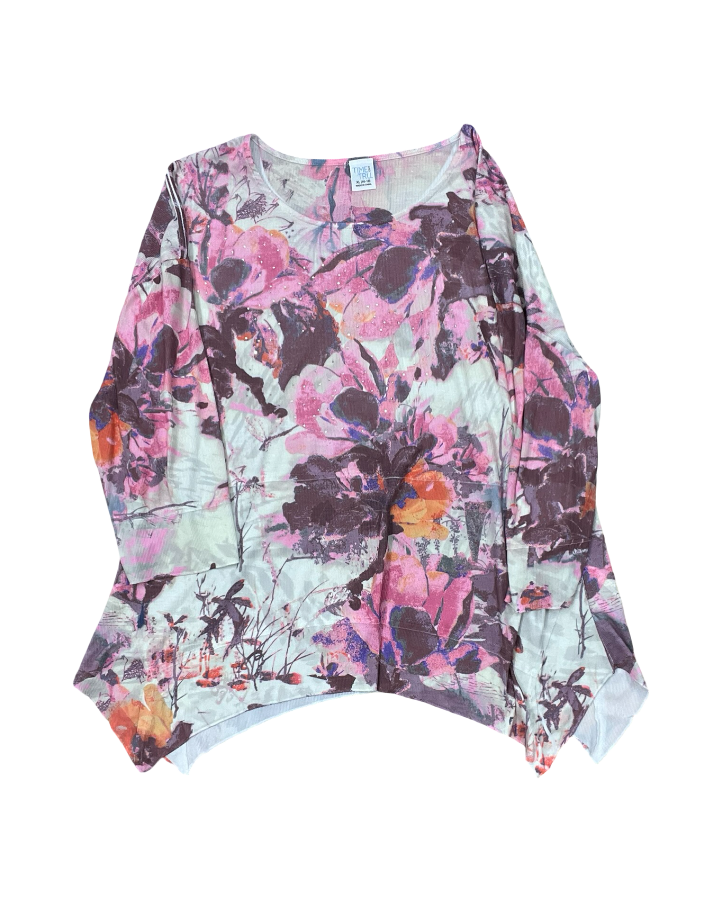 Top Ls By Time And Tru In Pink & Tan, Size:16