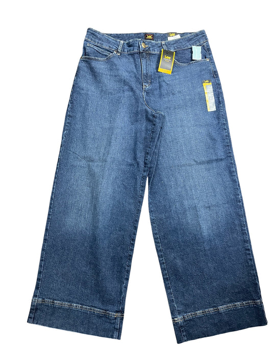 Jeans Wide Leg By Lee In Blue Denim, Size:18
