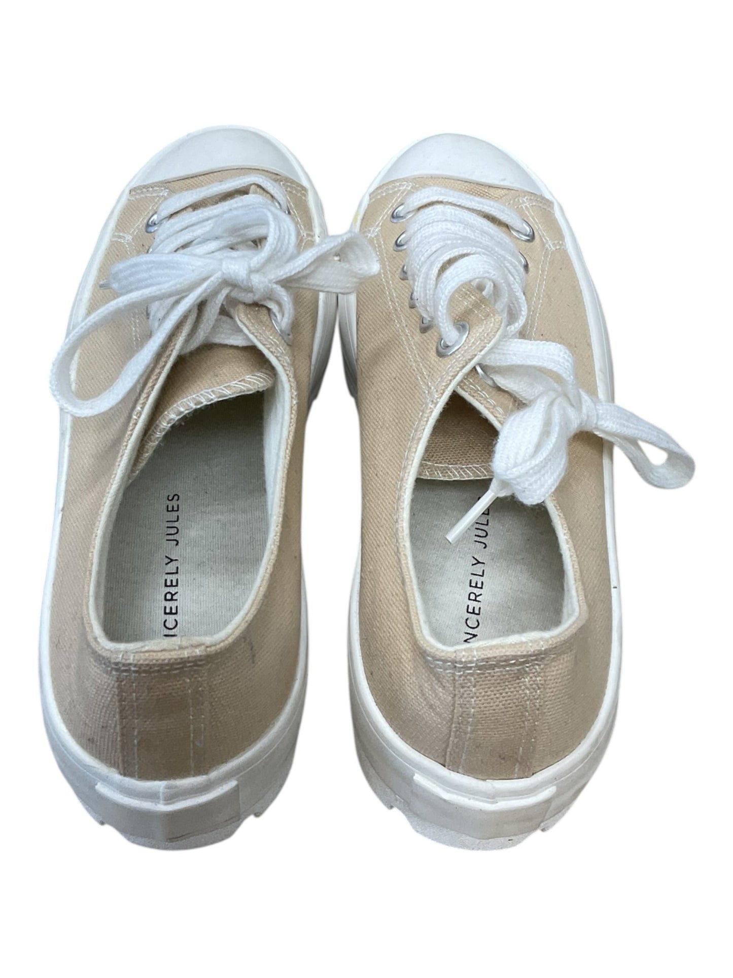 Shoes Sneakers By Sincerely Jules In Tan & White, Size:7.5