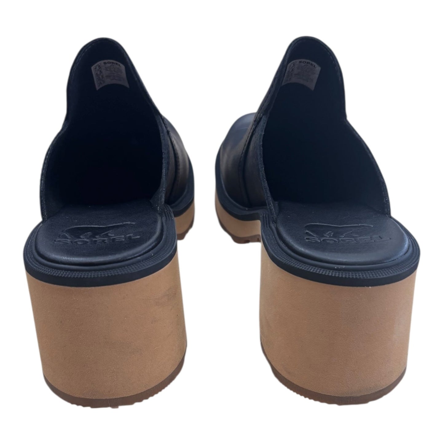 Shoes Heels Wedge By Sorel In Black & Tan, Size:7.5