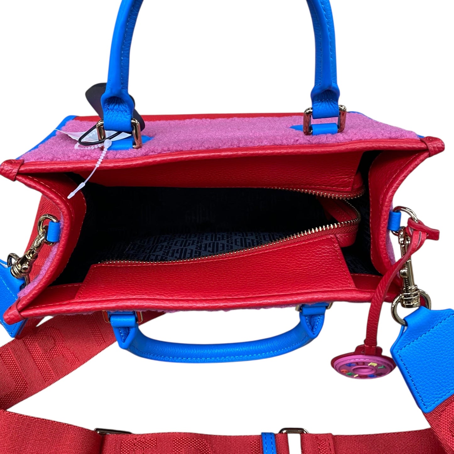 Handbag Designer By Kurt Geiger London In Blue & Red, Size:Small