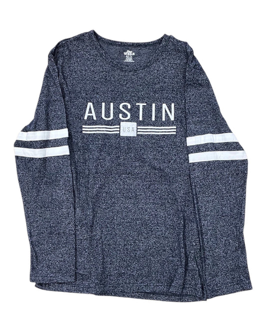 Top Ls By Clothes Mentor In Blue & White, Size:Xl