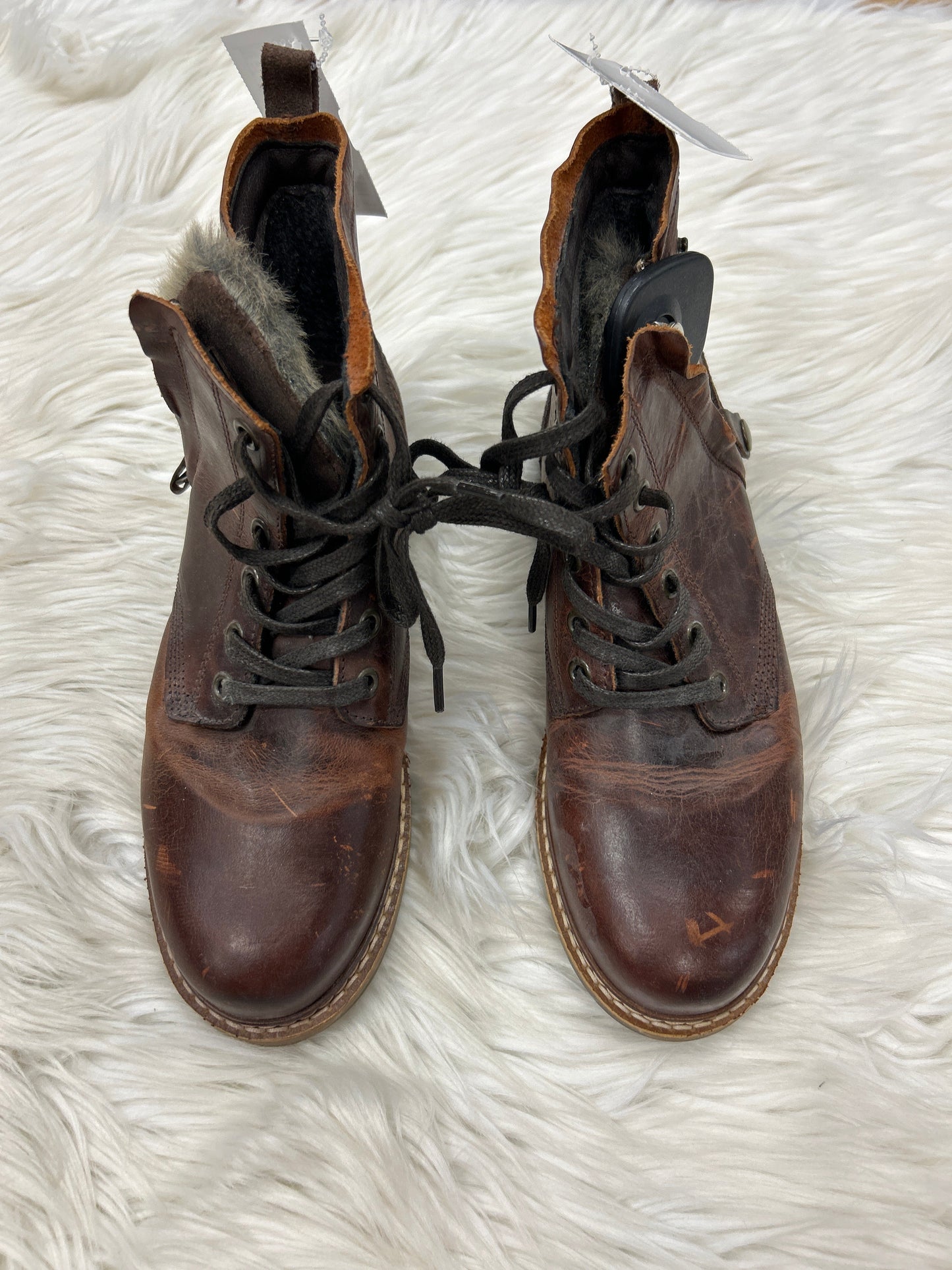 Boots Ankle Flats By Cmc In Brown, Size:7
