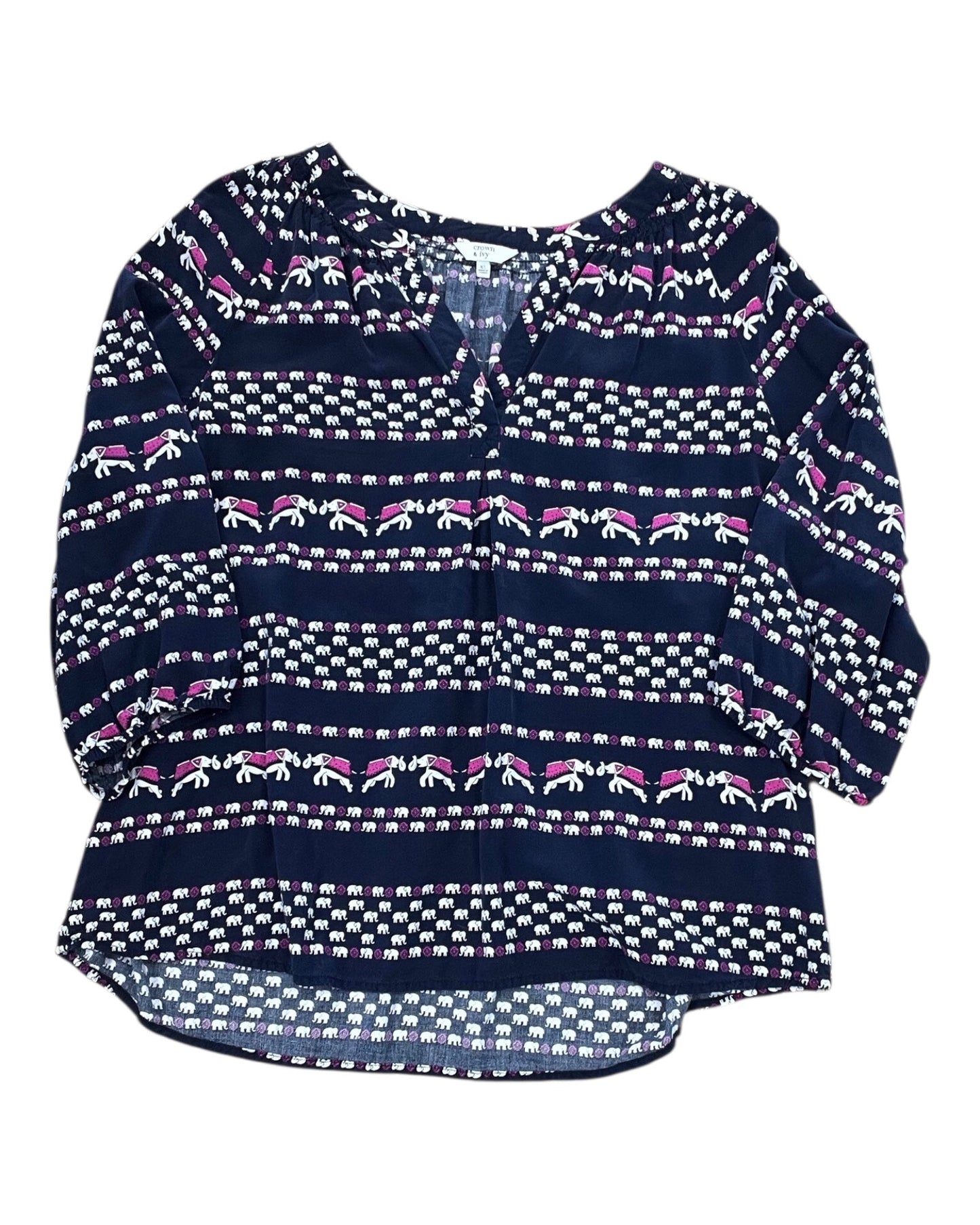 Top Ls By Crown And Ivy In Blue & Pink, Size:Xl