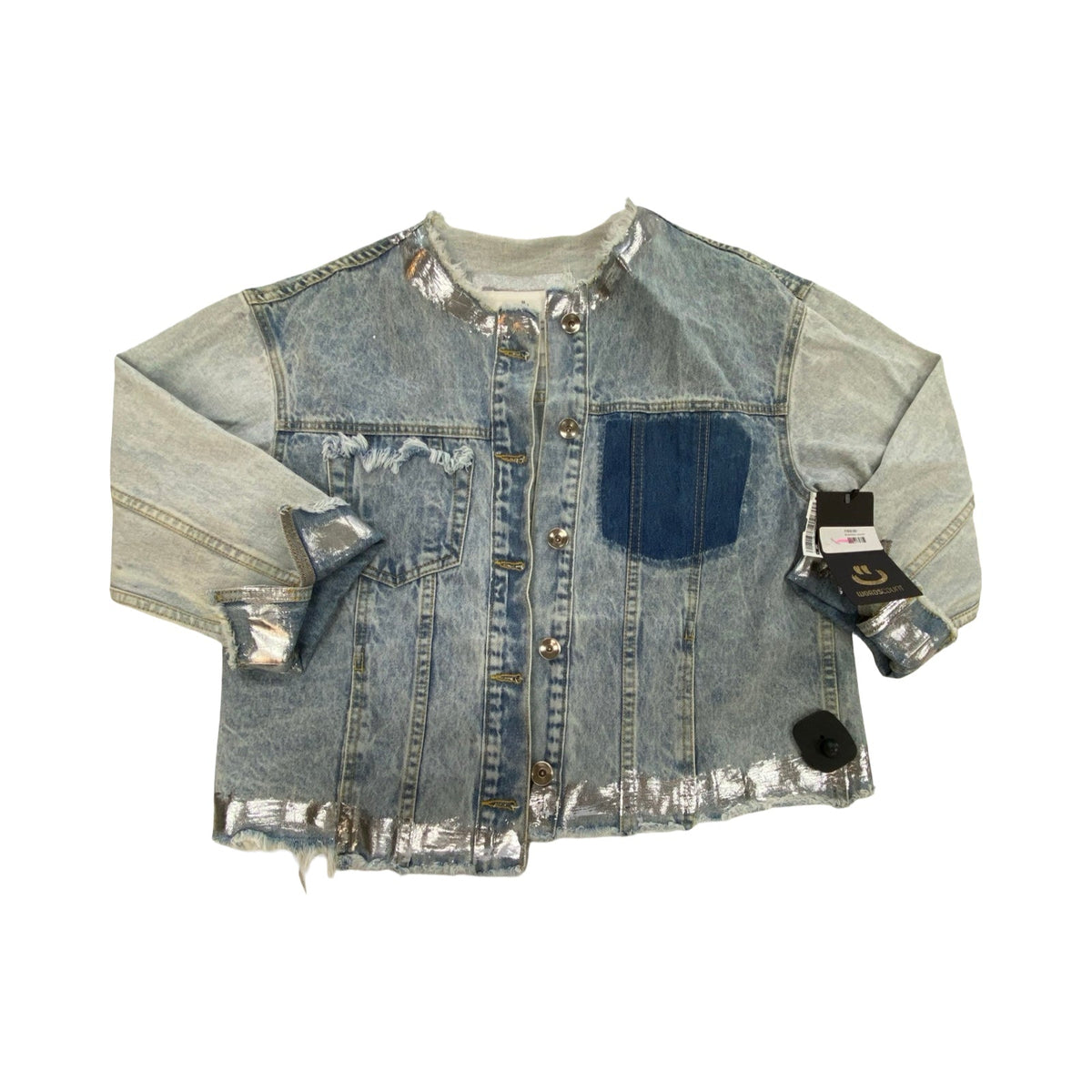 Jacket Denim By WordCount In Blue Denim, Size:Osfm