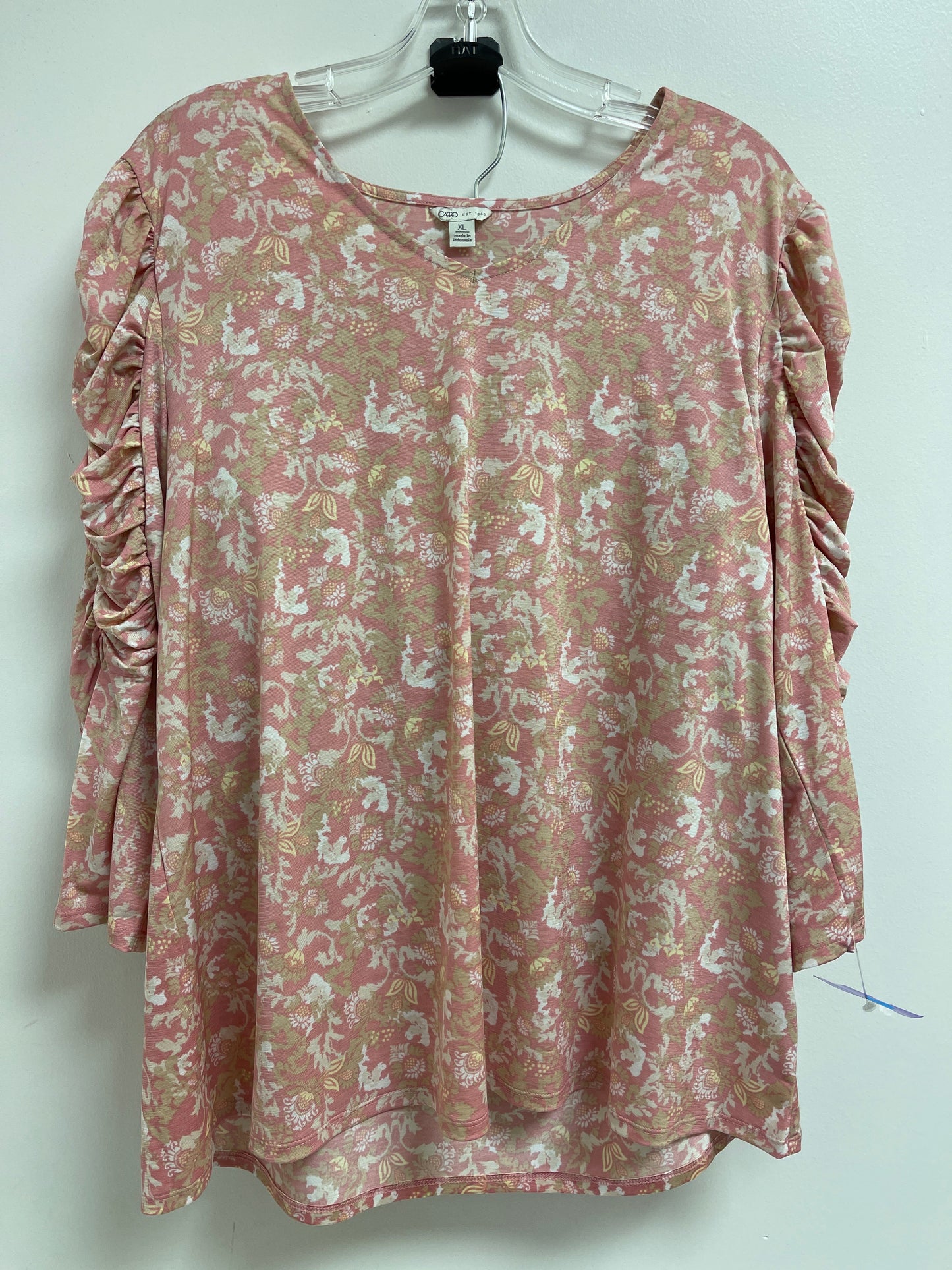 Floral Print Top Short Sleeve Cato, Size 2x