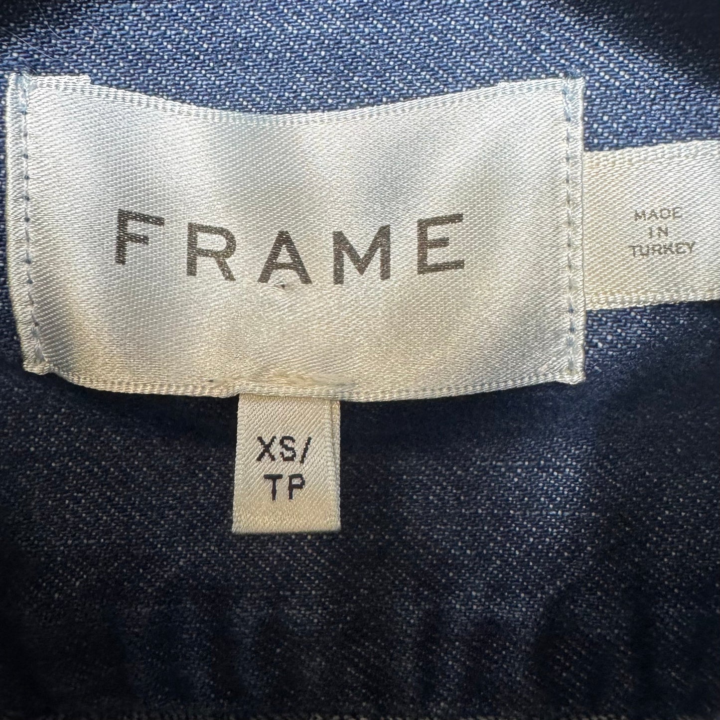 Gillian Puff Sleeve Denim Shirt By Frame In Blue Denim, Size: XS