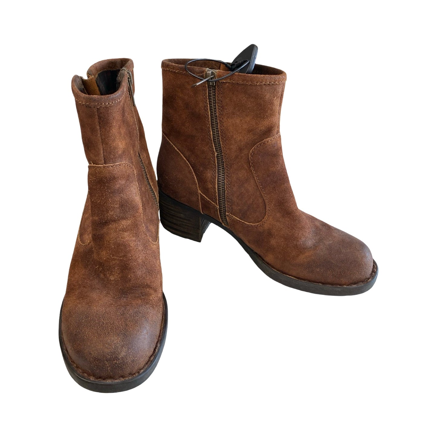 Boots Ankle Heels By Born In Brown, Size:8