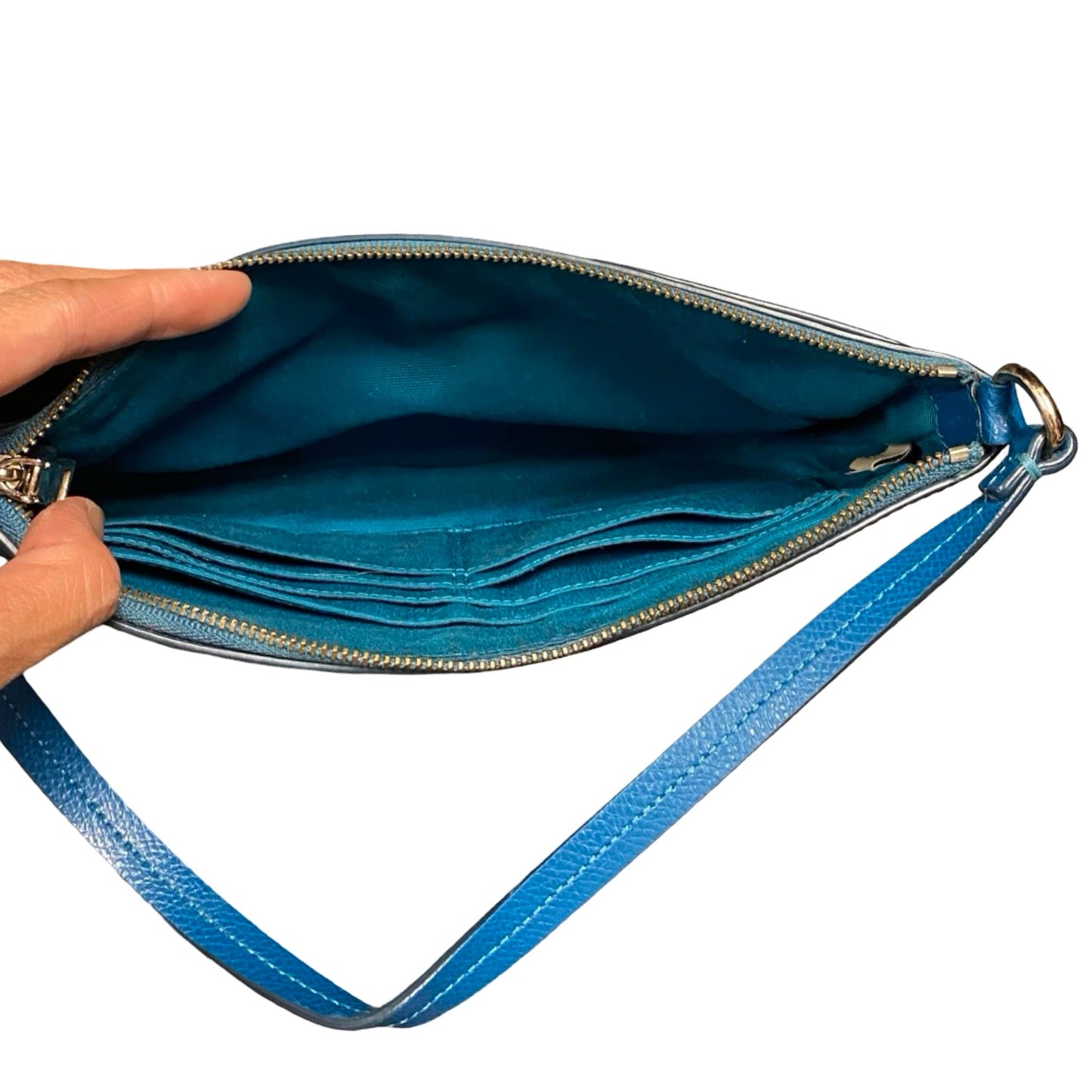 Handbag Designer By Coach In Teal, Size:Small