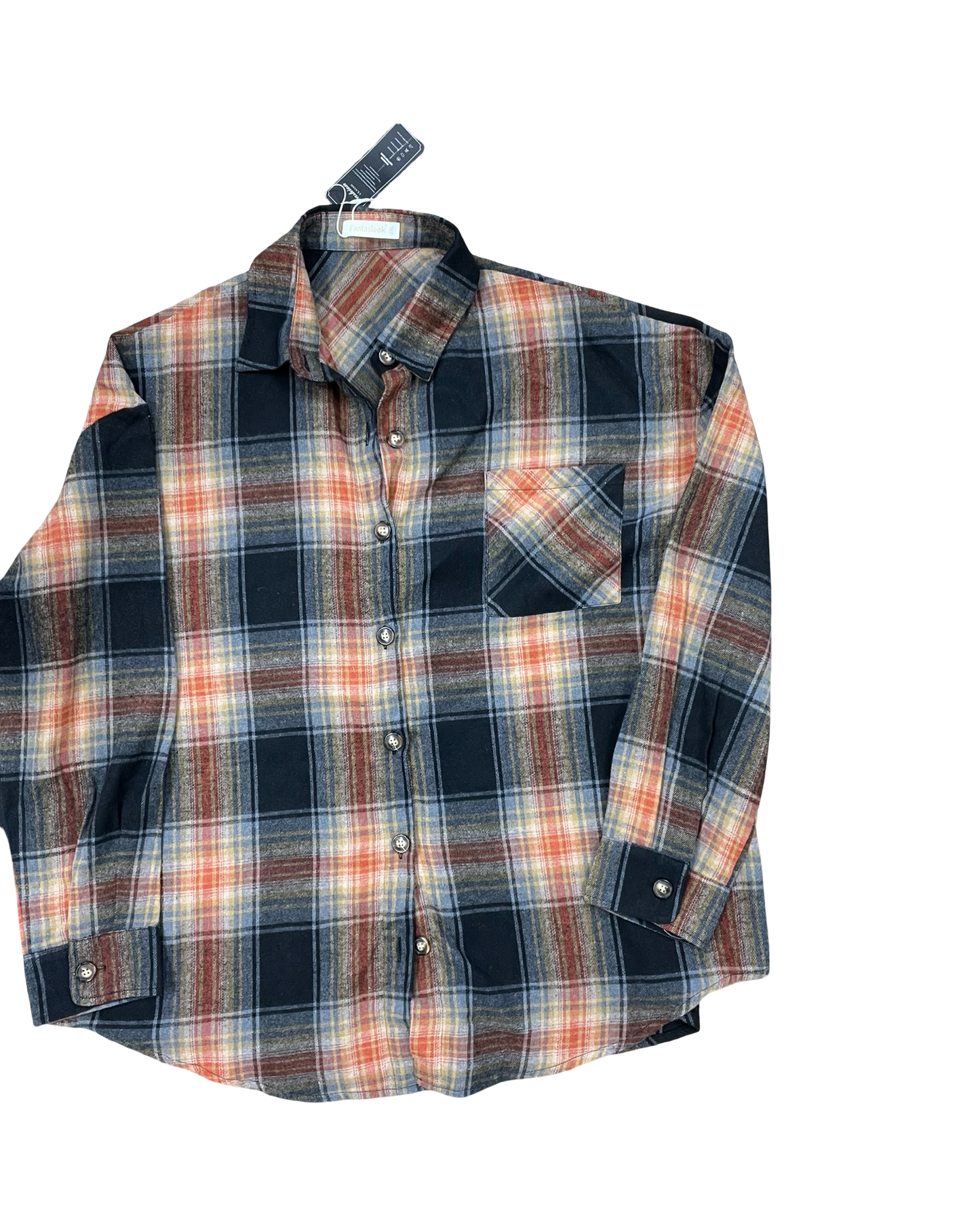 Top Ls By Clothes Mentor In Black & Orange, Size:2X