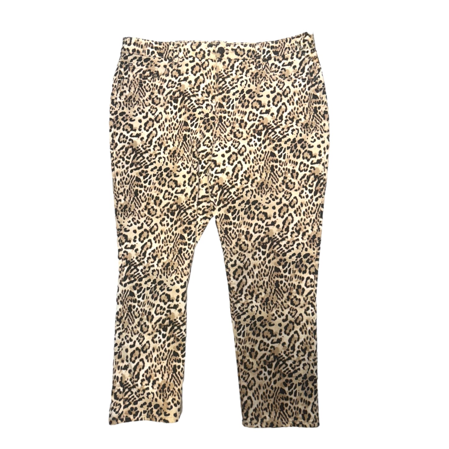 So Slimming Petite Girlfriend Ankle Jeans By Chicos In Cheetah-Print, Size: 14petite