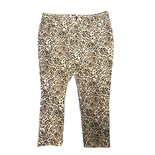 So Slimming Petite Girlfriend Ankle Jeans By Chicos In Cheetah-Print, Size: 14petite