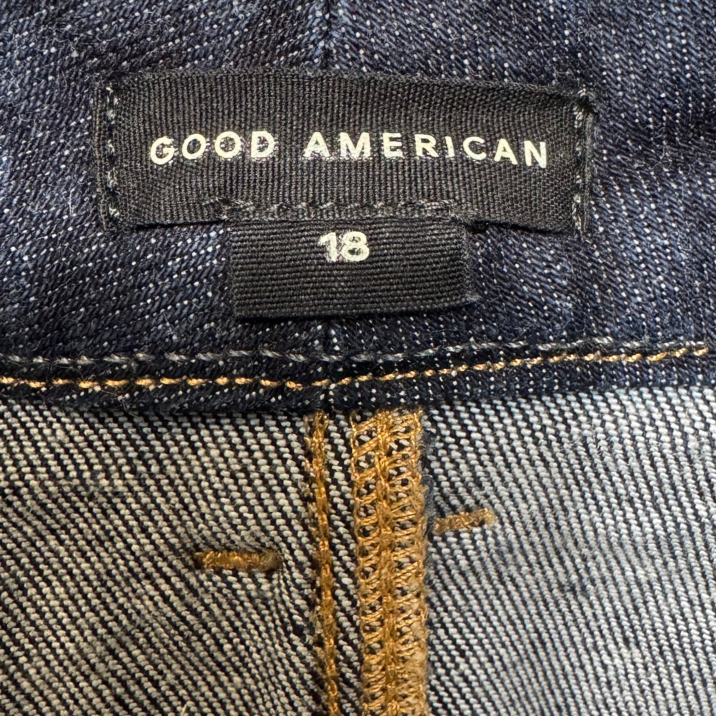 Good Waist Super Flare Jeans By Good American In Blue Red & White, Size: 18