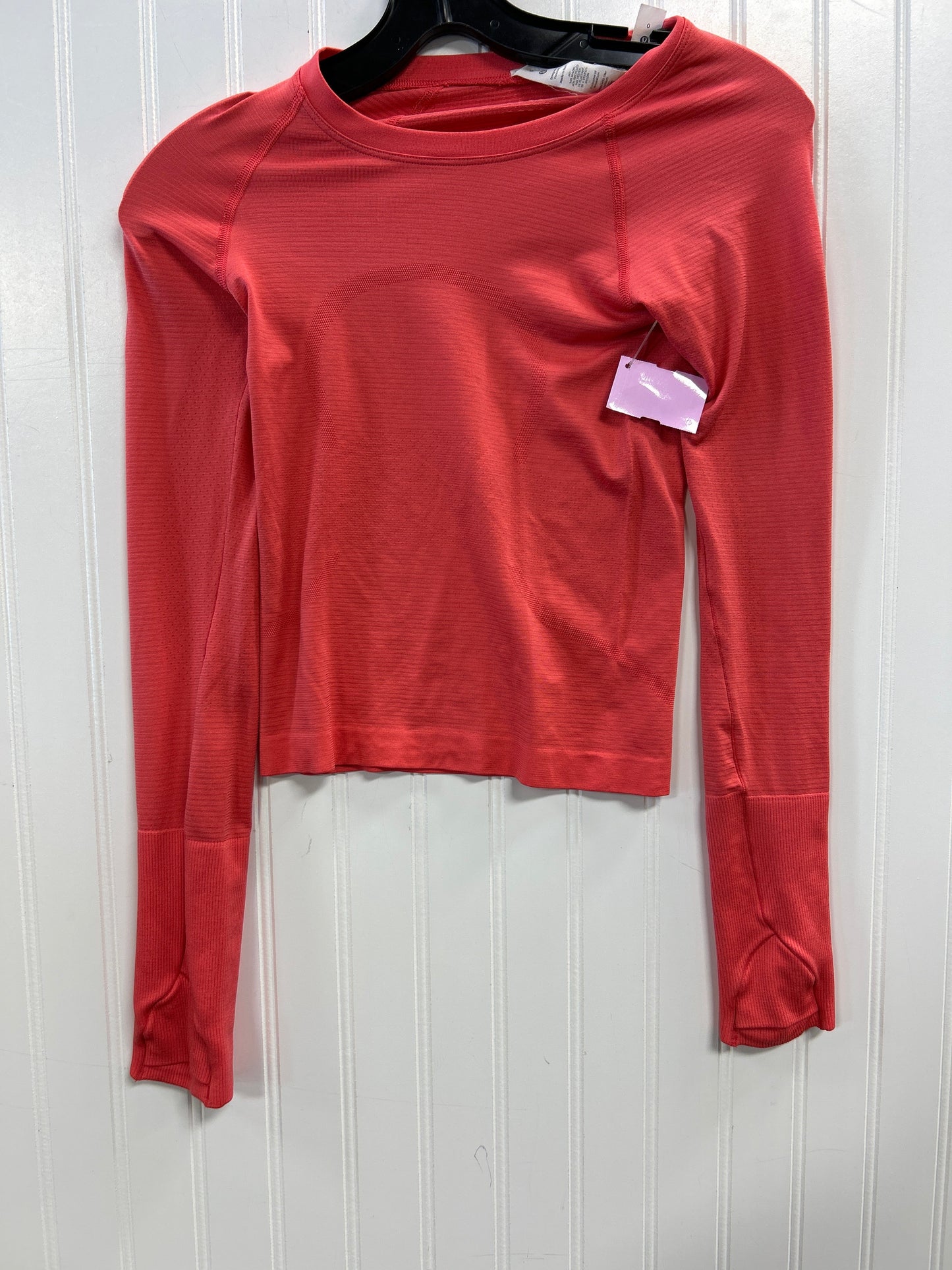 Athletic Top Ls Collar By Lululemon In Orange, Size:0