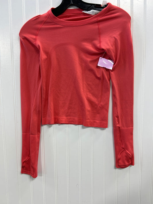 Athletic Top Ls Collar By Lululemon In Orange, Size:0