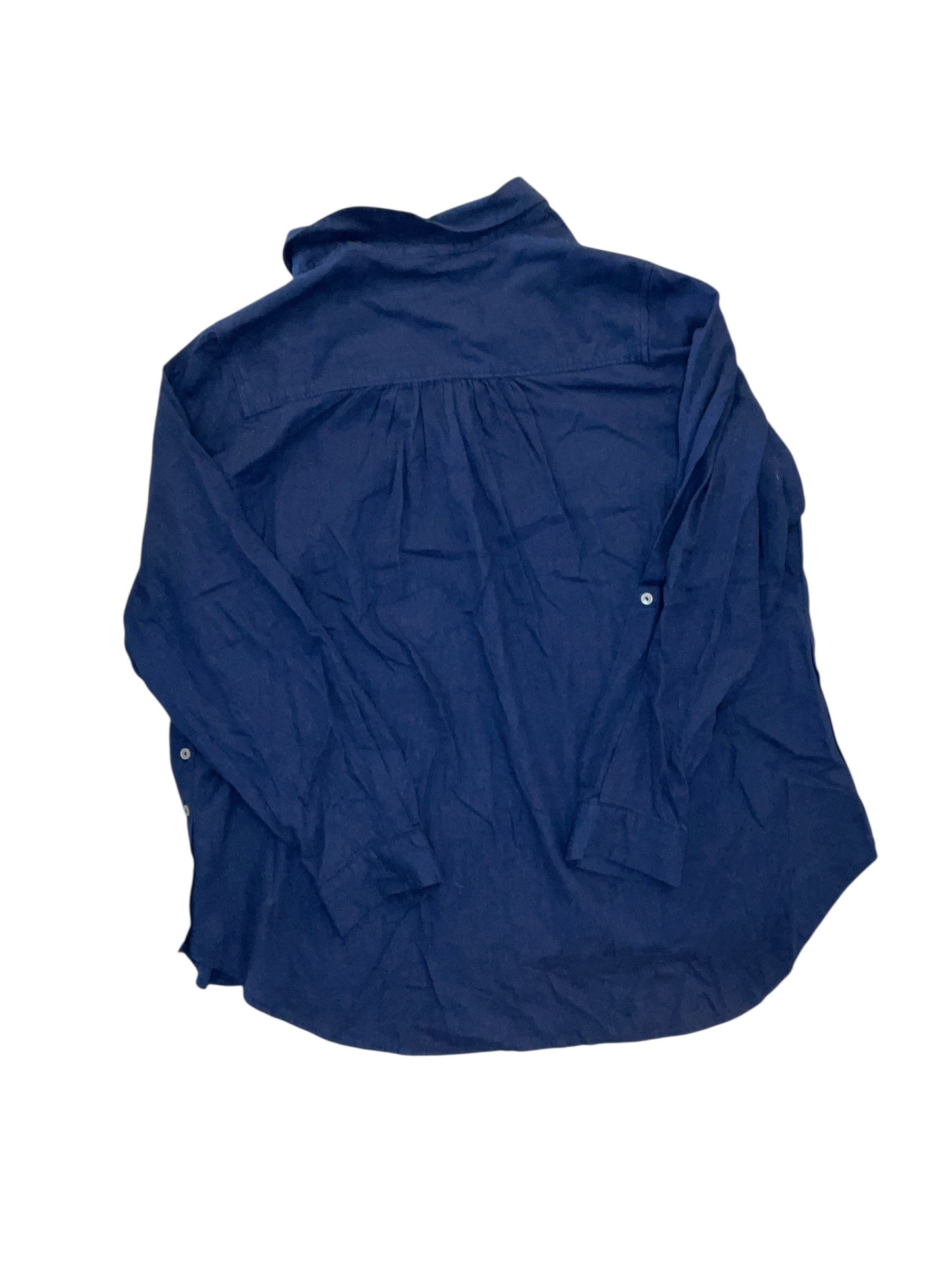 Blouse Ls By Croft And Barrow In Blue, Size:1X