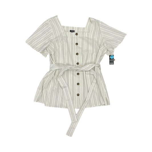 Blouse Ss By Ana In White, Size:1X