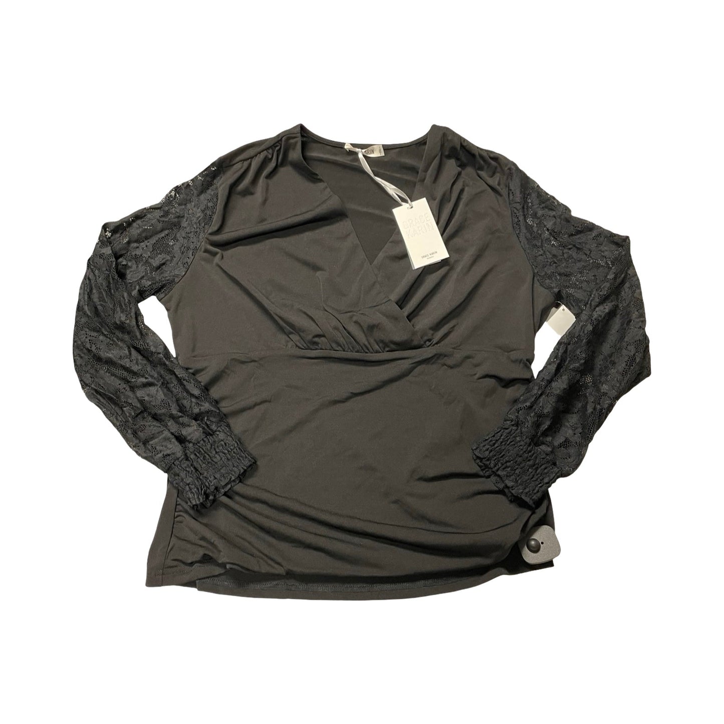 Top Ls By Grace Karin In Black, Size:2X