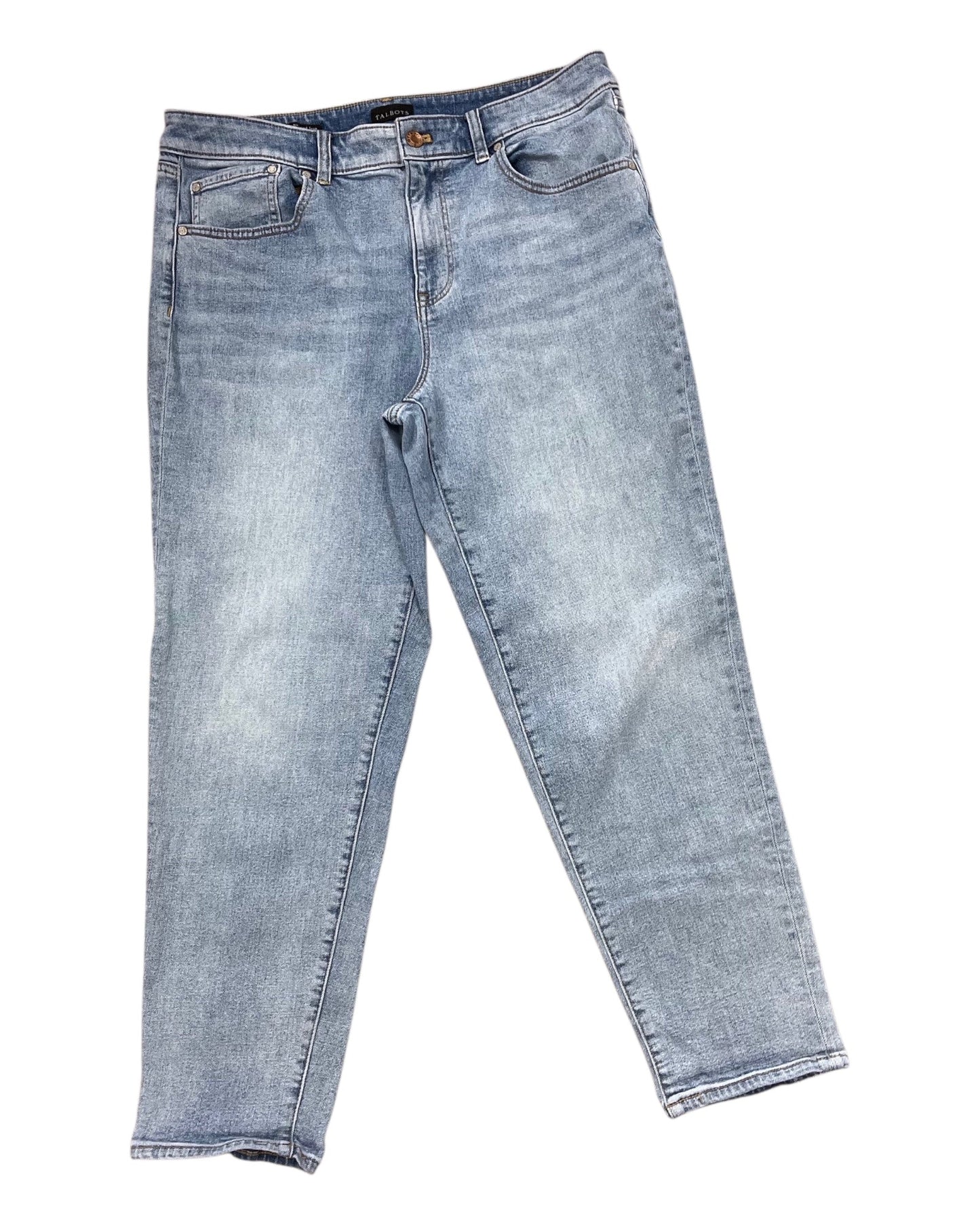 Jeans Straight By Talbots In Blue Denim, Size:12