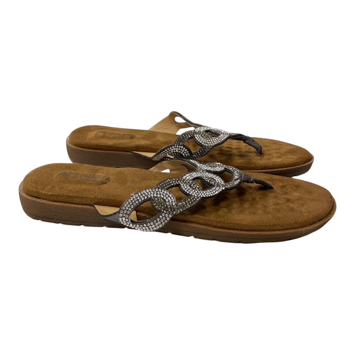 Sandals Flip Flops By Spring Step In Bronze, Size:10.5
