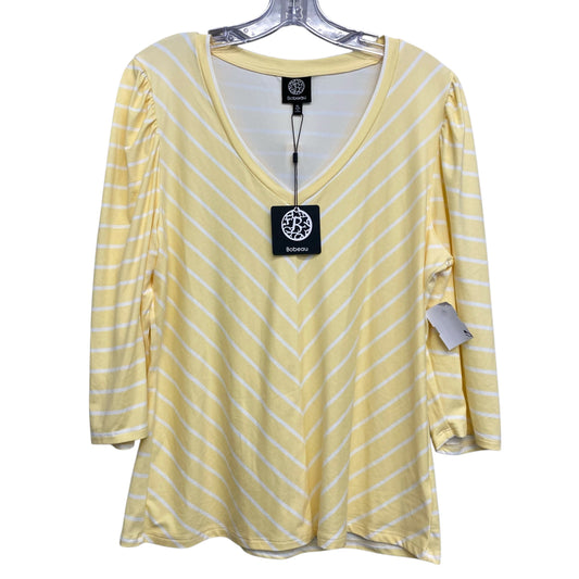 Top Ls By Bobeau In White & Yellow, Size:Xl