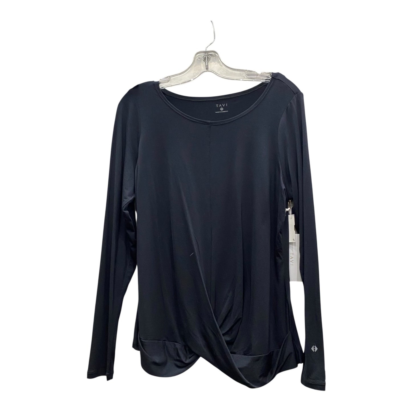 Athletic Top Ls Crewneck By Tavi In Black, Size:M