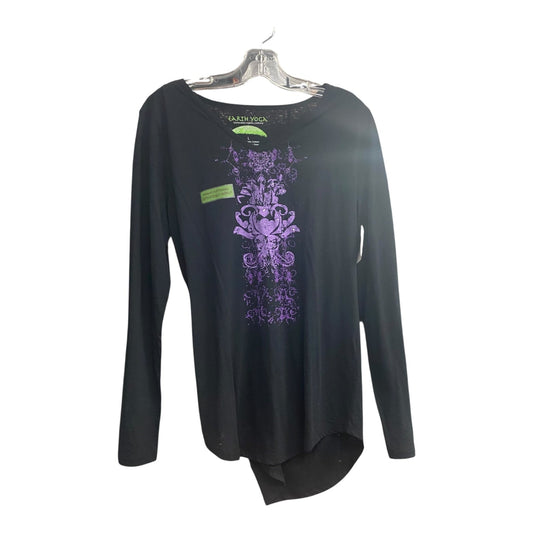Athletic Top Ls Crewneck By Earth Yoga In Black, Size:L