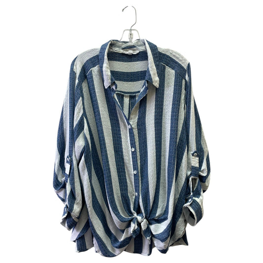 Top Ls Basic By Jane And Delancey In Striped Pattern, Size:1X