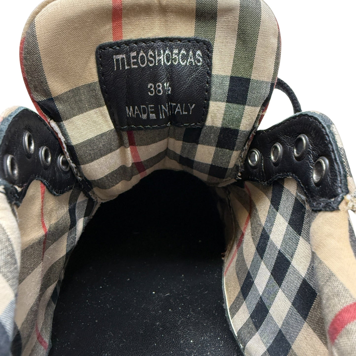 Regis Check Logo Sneakers Luxury Designer By Burberry In Plaid Pattern, Size: 8.5