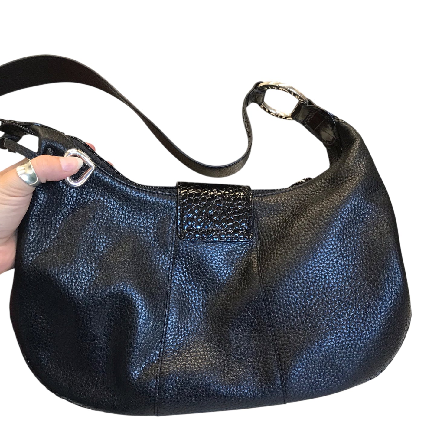 Handbag Leather By Brighton In Black, Size:Small