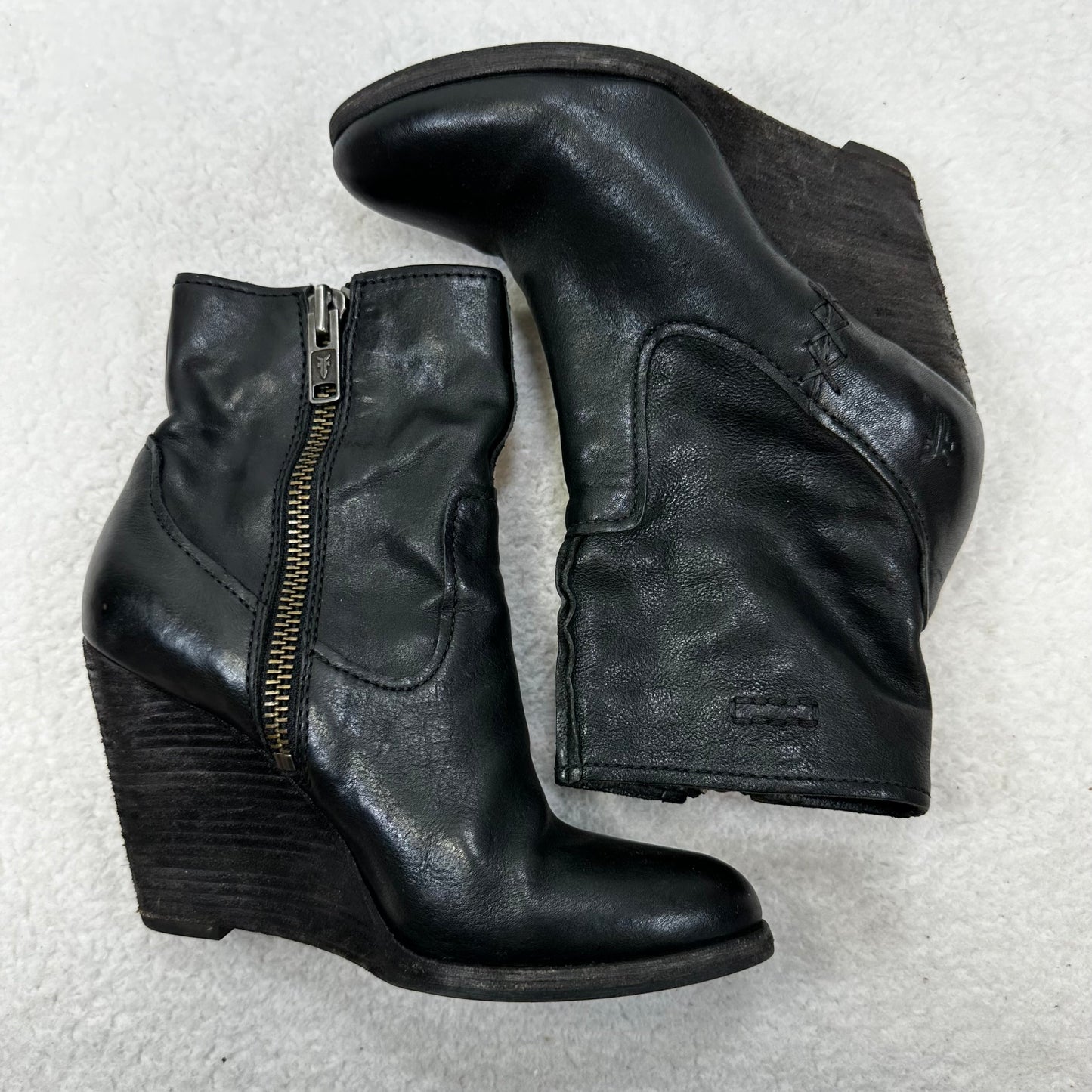 Black Shoes Heels Wedge Frye, Size 7