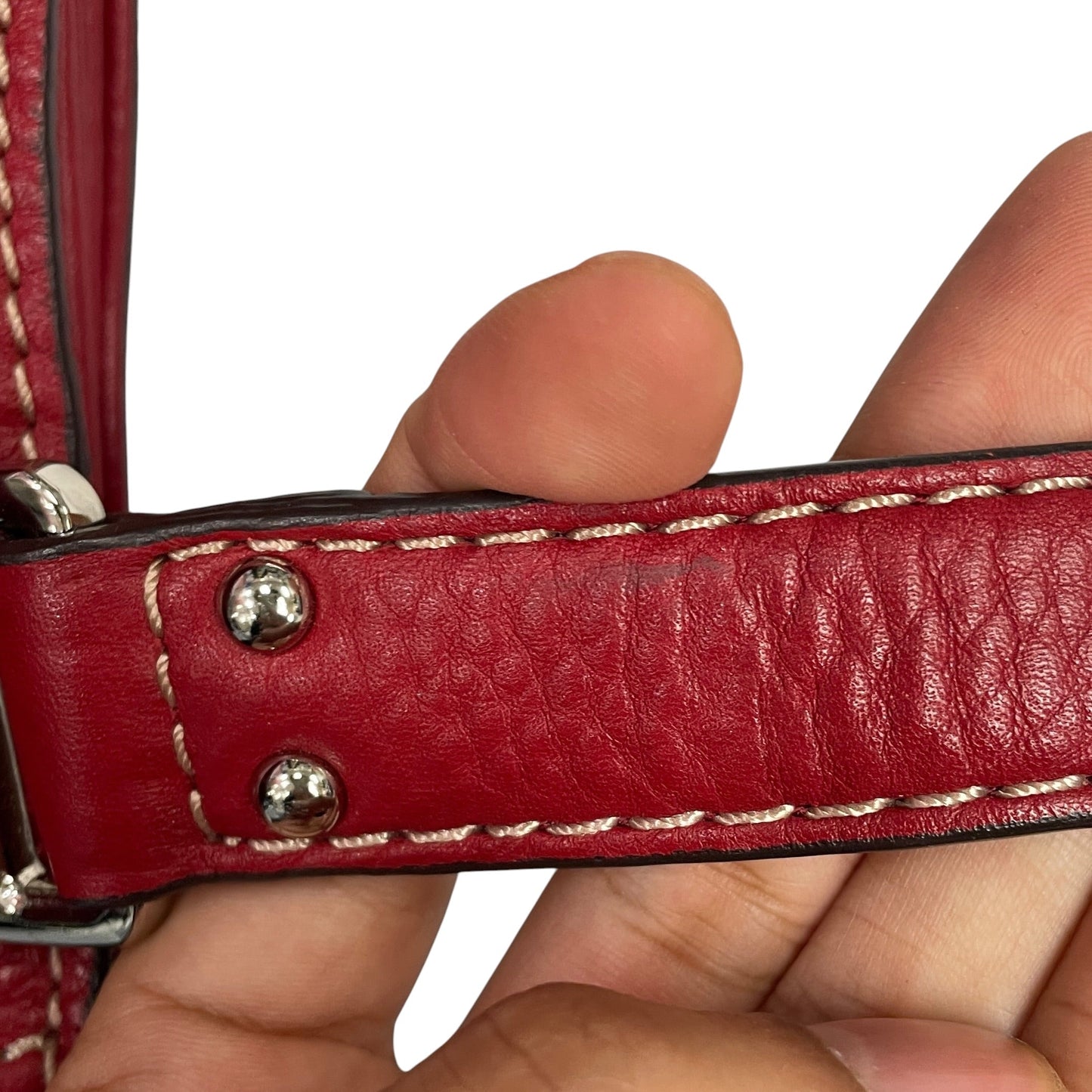 Handbag Leather By Fossil, Size: Small