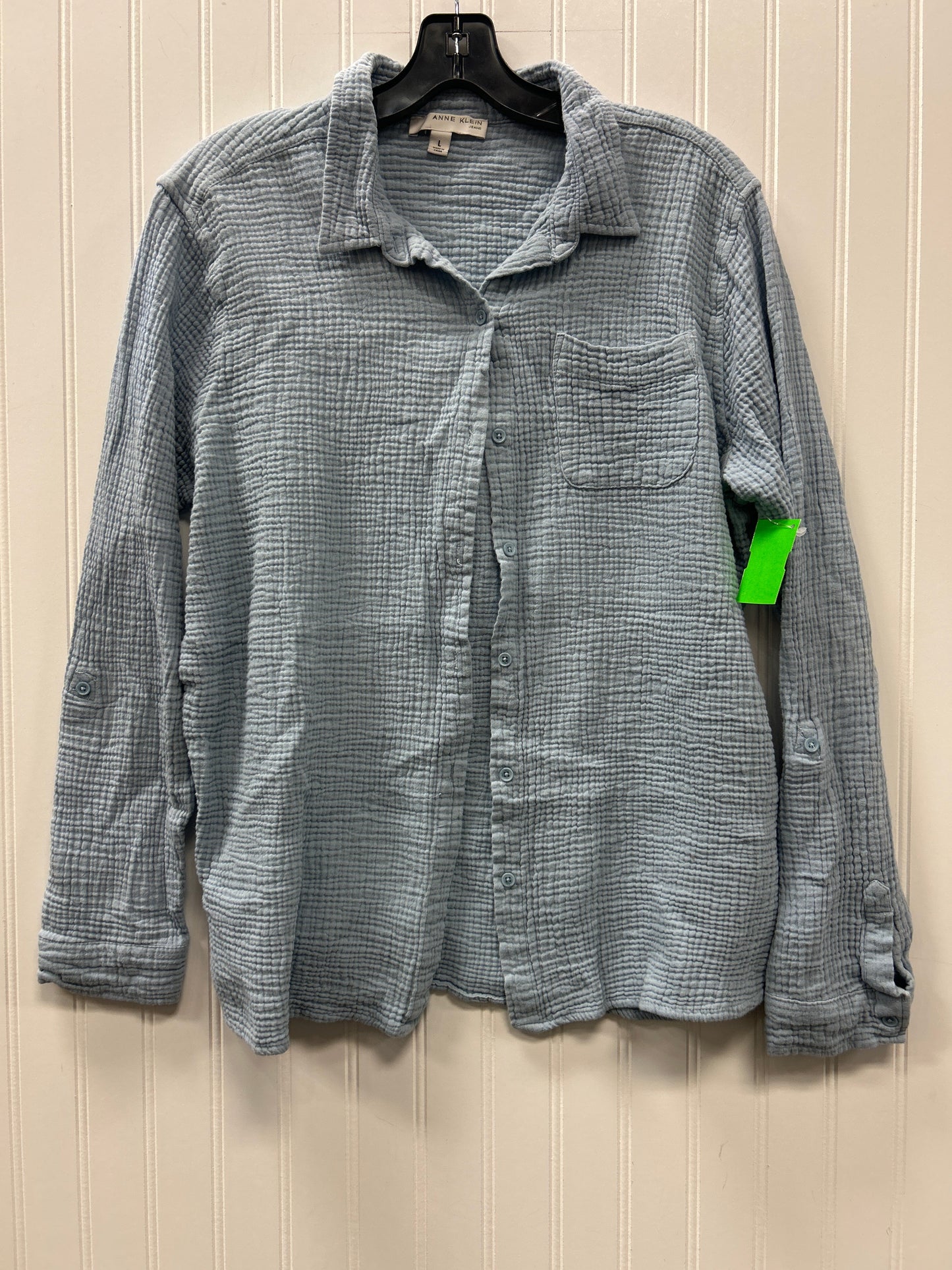Top Ls By Anne Klein In Blue, Size:L
