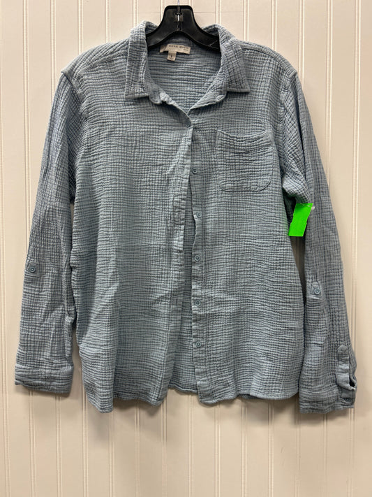 Top Ls By Anne Klein In Blue, Size:L