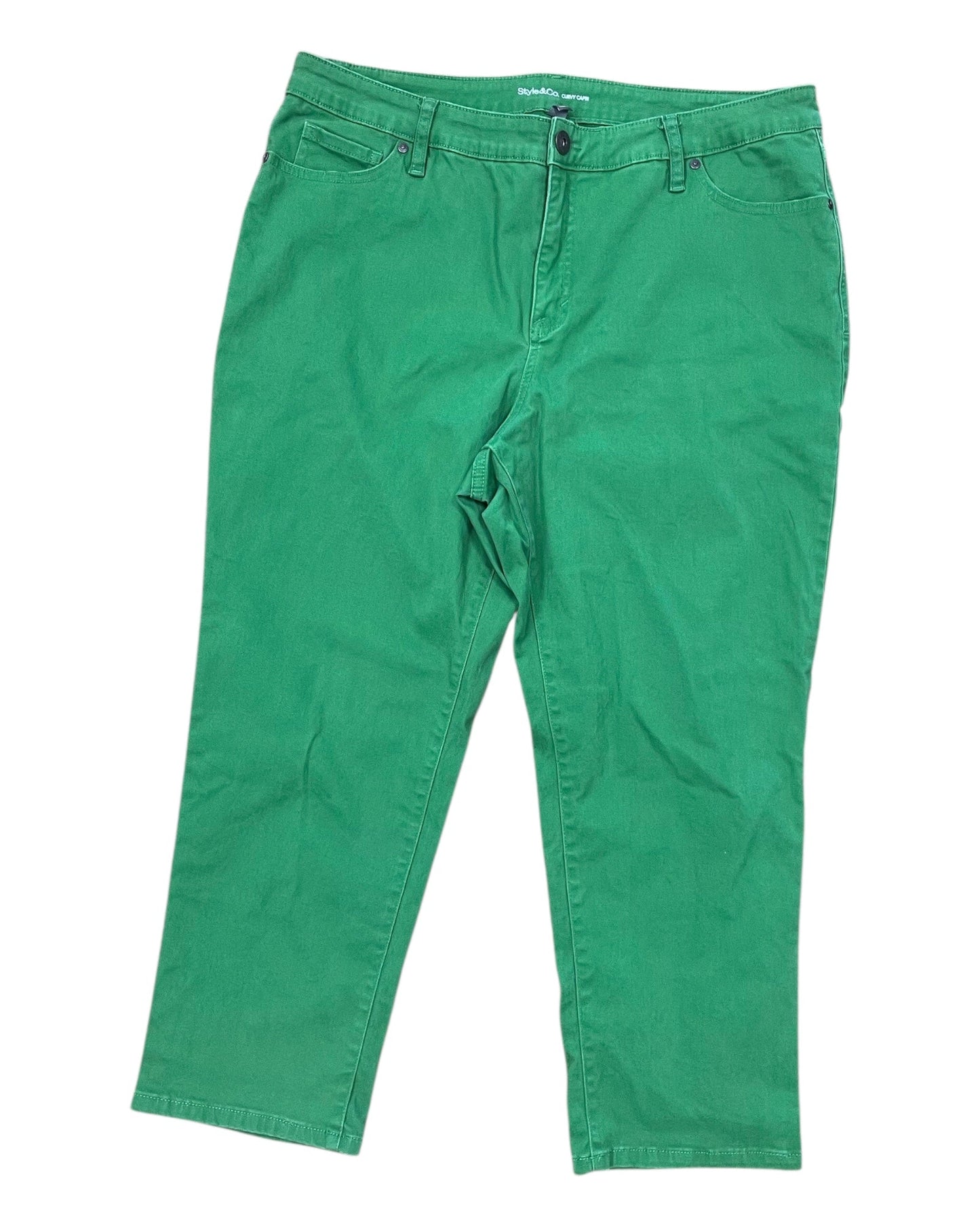 Pants Cropped By Style And Company In Green, Size:1X