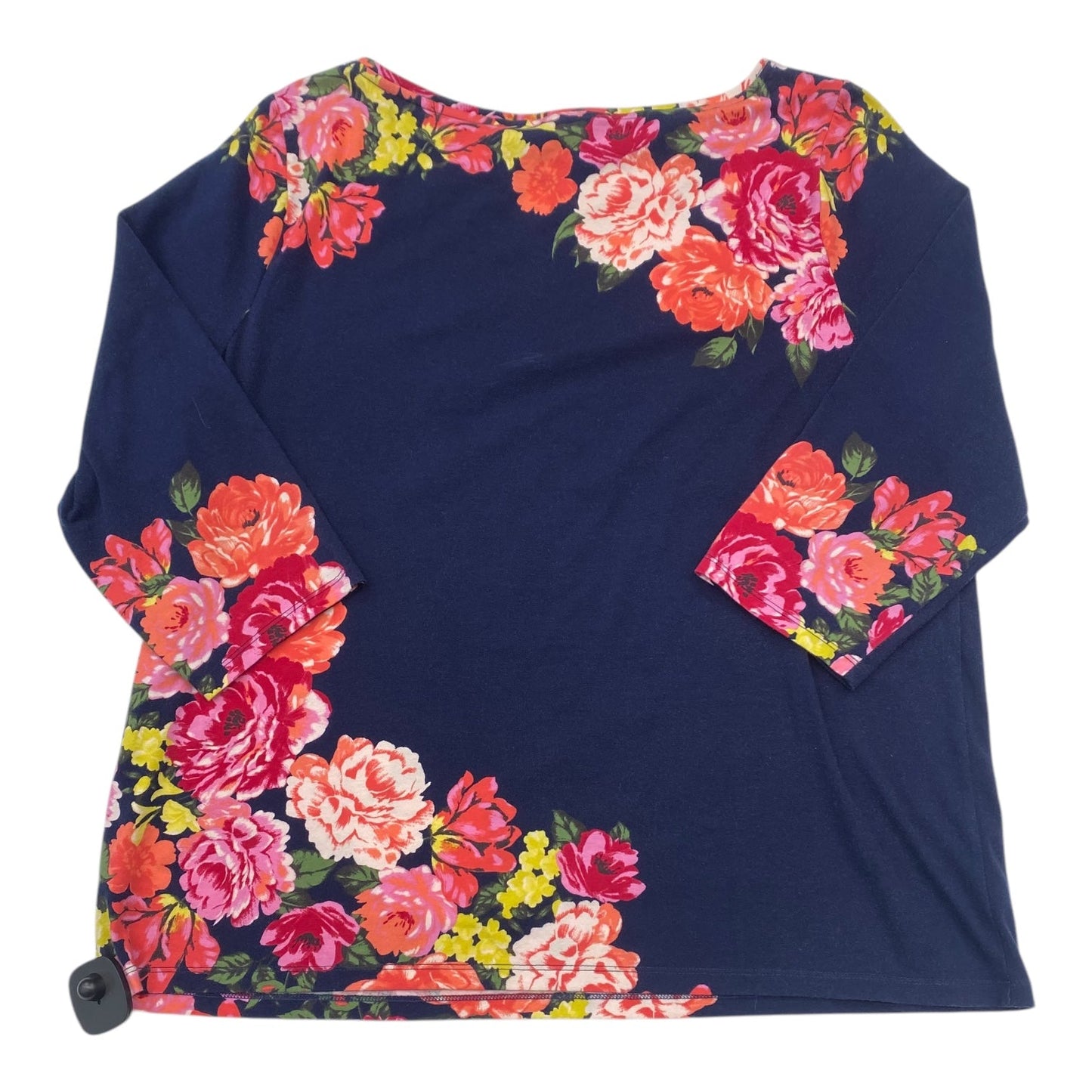 Top 3/4 Sleeve By Talbots In Floral Print, Size:2X